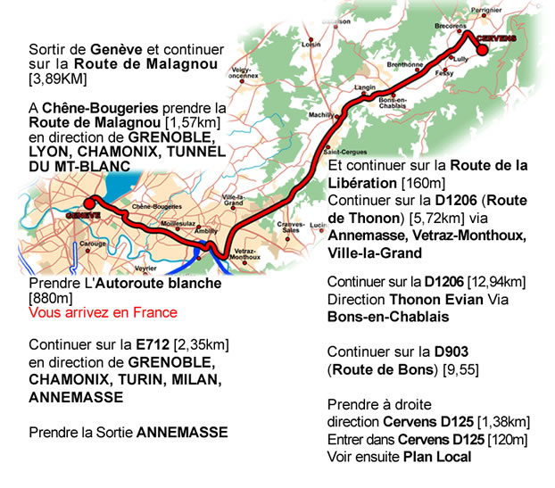 Plan depuis Genève