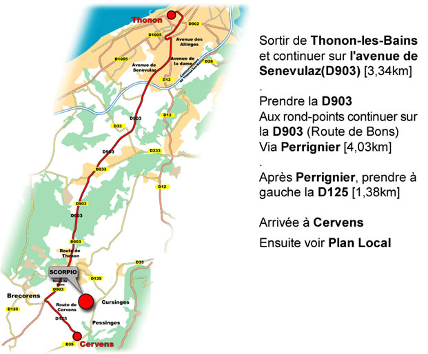 Plan depuis Thonon-les-Bains